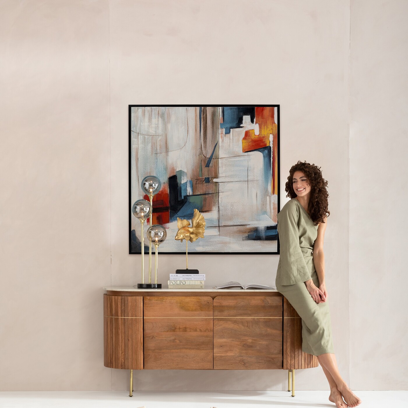 Картина в раме Visione Obliquo «Абстракция» 100x100 см от KARE Design