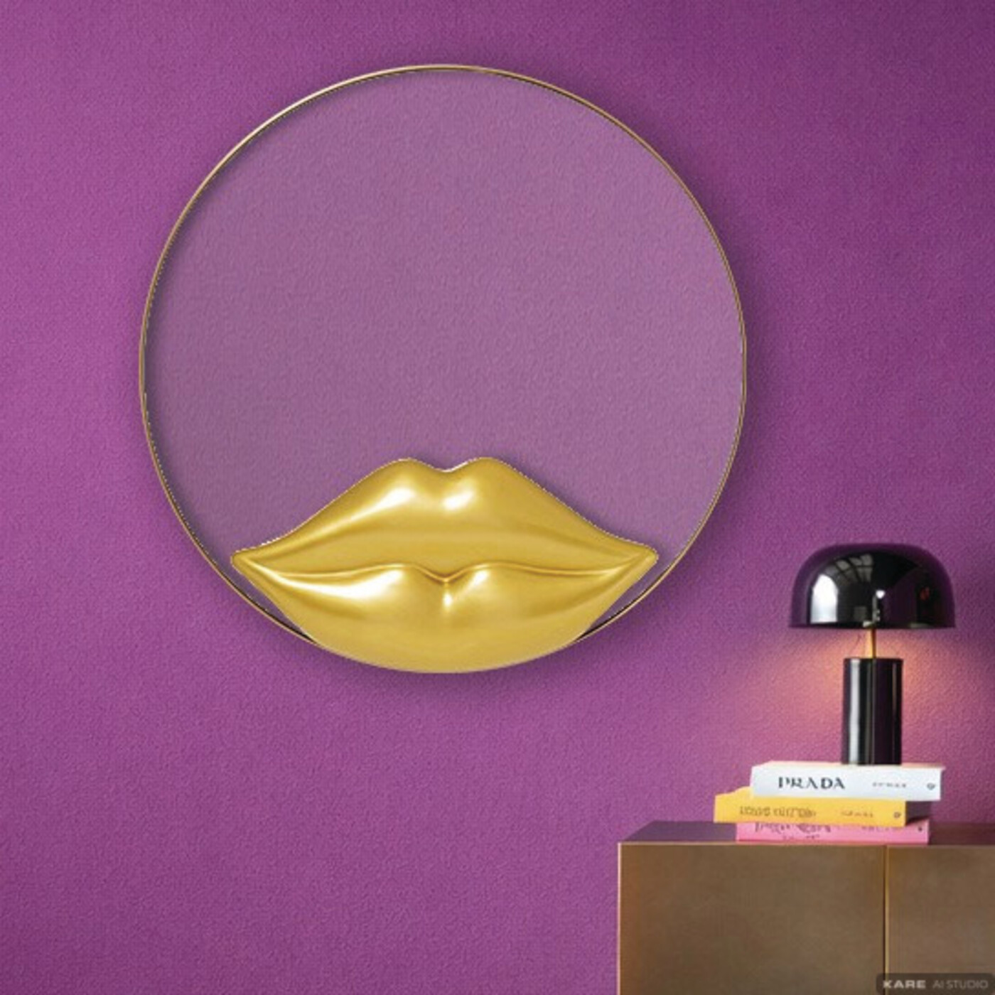 Зеркало настенное Lips Ø100cm от KARE Design