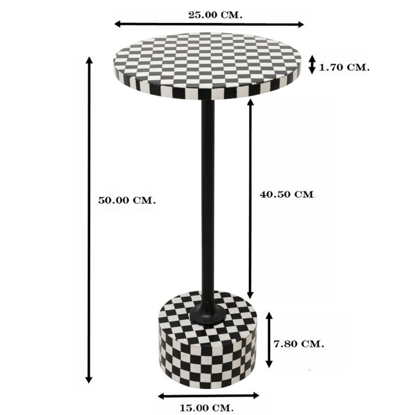 Стол приставной Domero Chess Black White Ø25 см от KARE Design