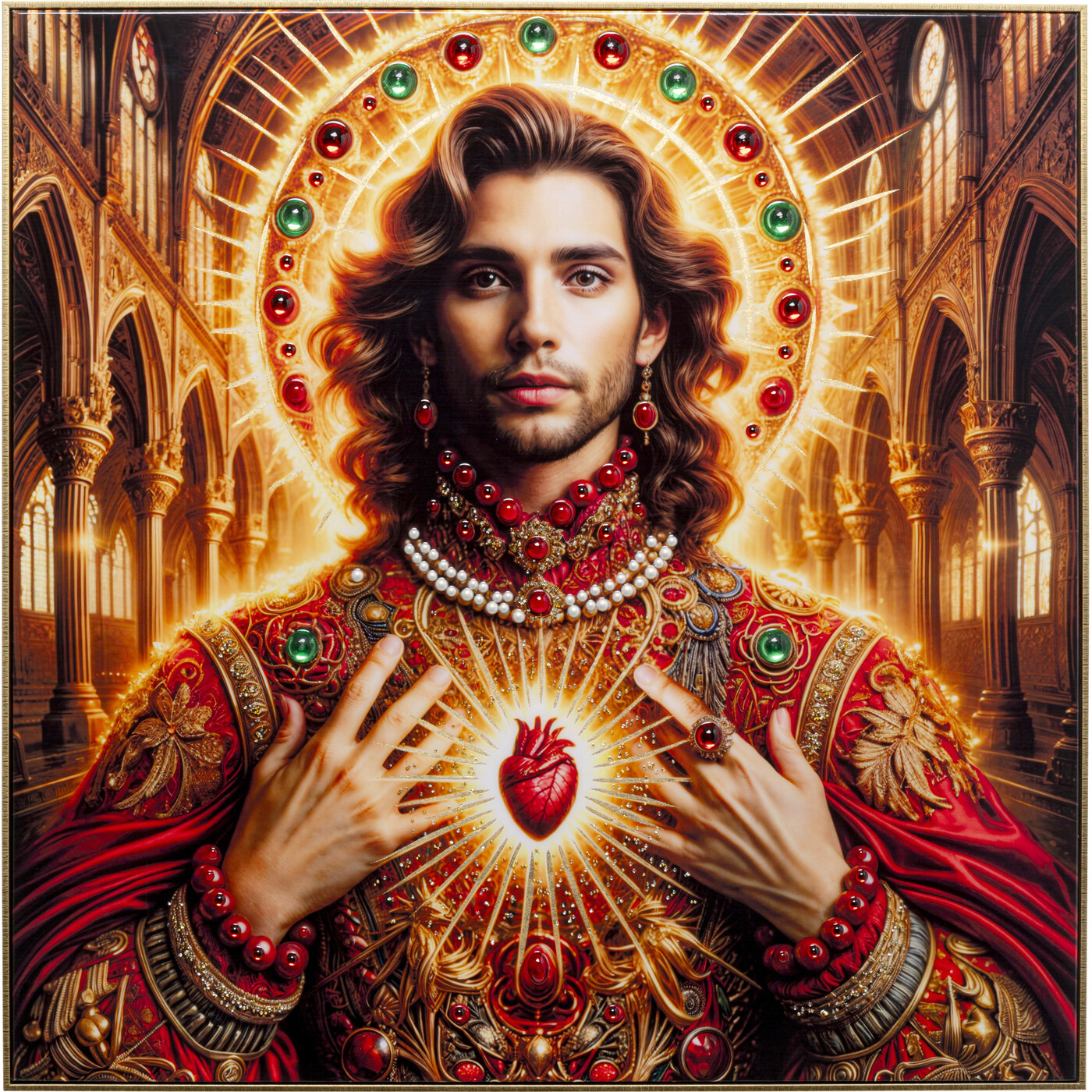 Картина в раме Muse Halo Man «Мужчина с нимбом» 100x100 см от KARE Design