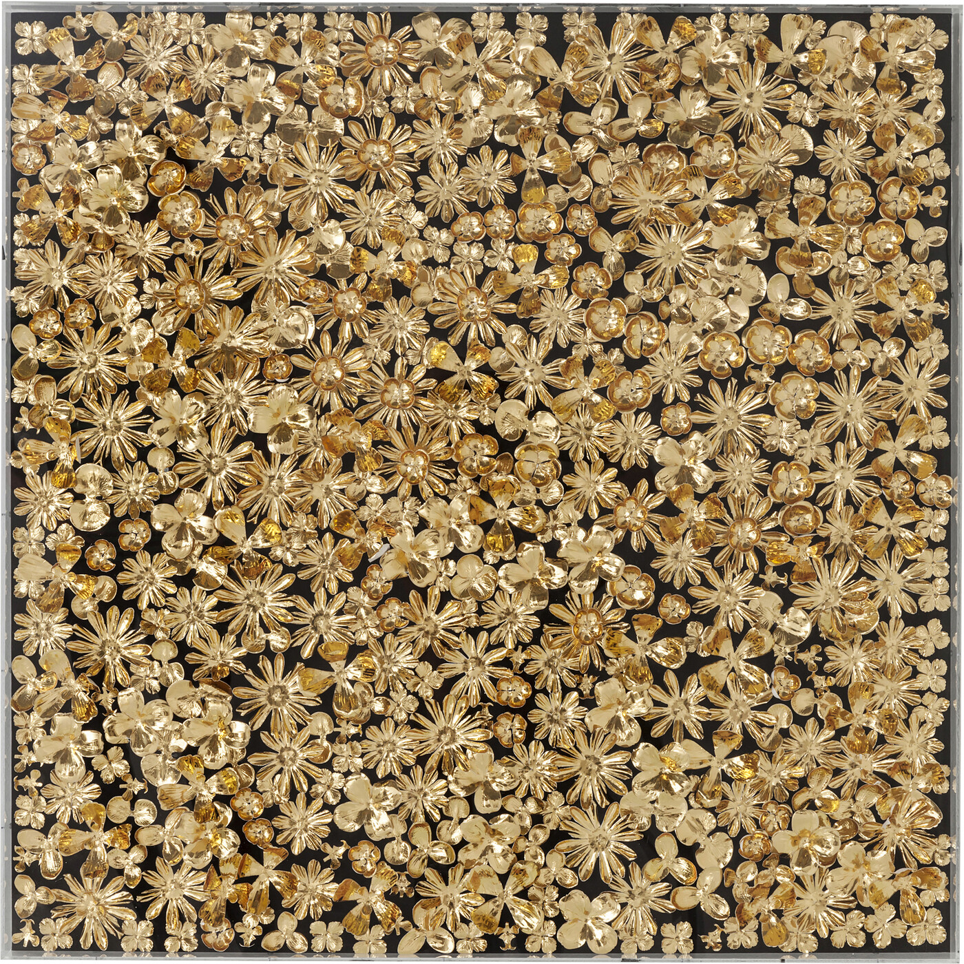 Панно настенное Gold Flower «Золотые цветы» 120x120 см от KARE Design