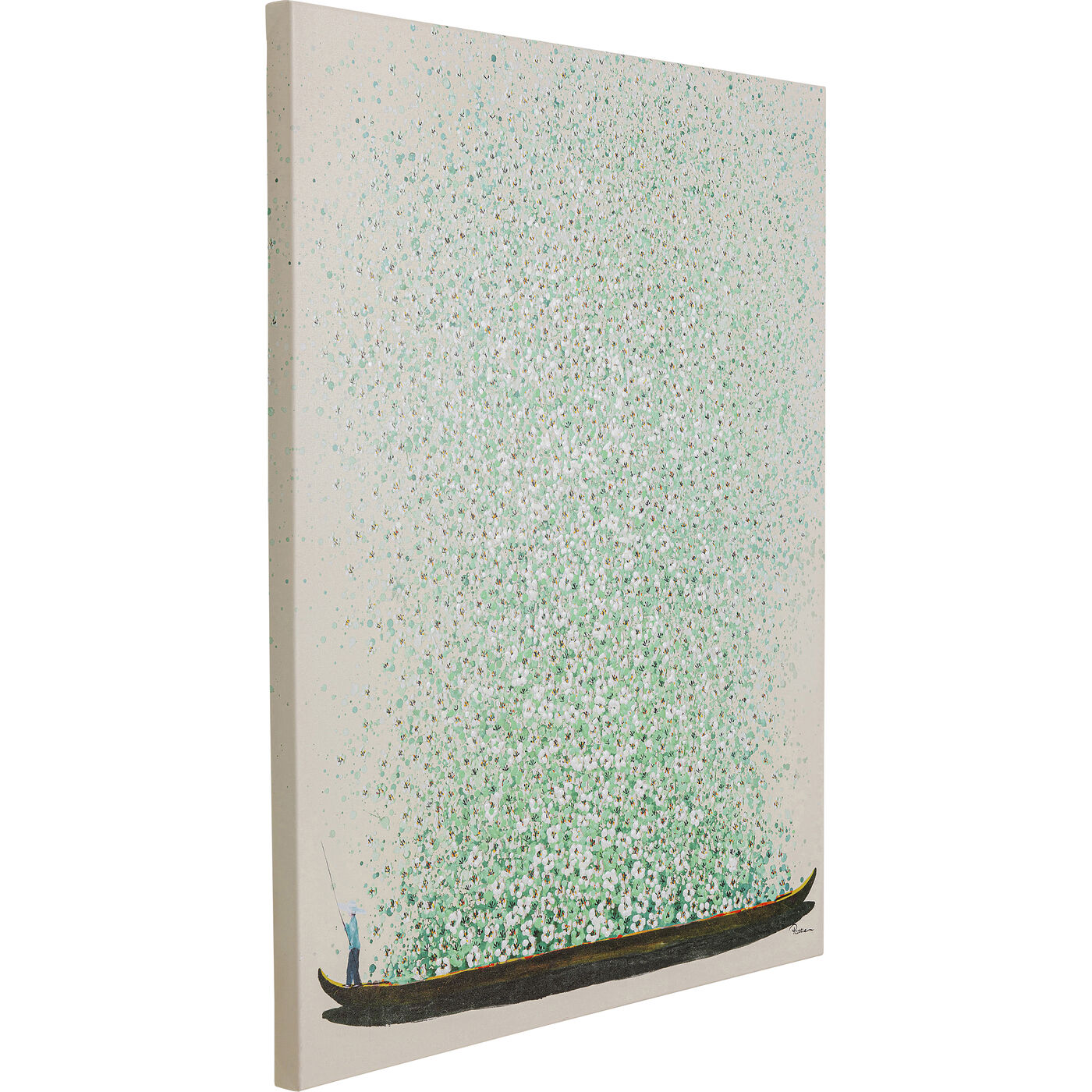 Картина на холсте Flower Boat Beige Green 80x100 см от KARE Design