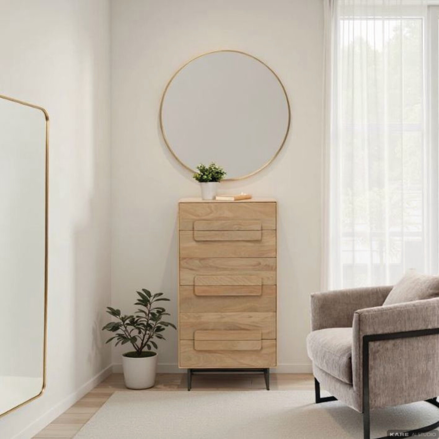 Зеркало настенное Simply Brass Ø90см от KARE Design