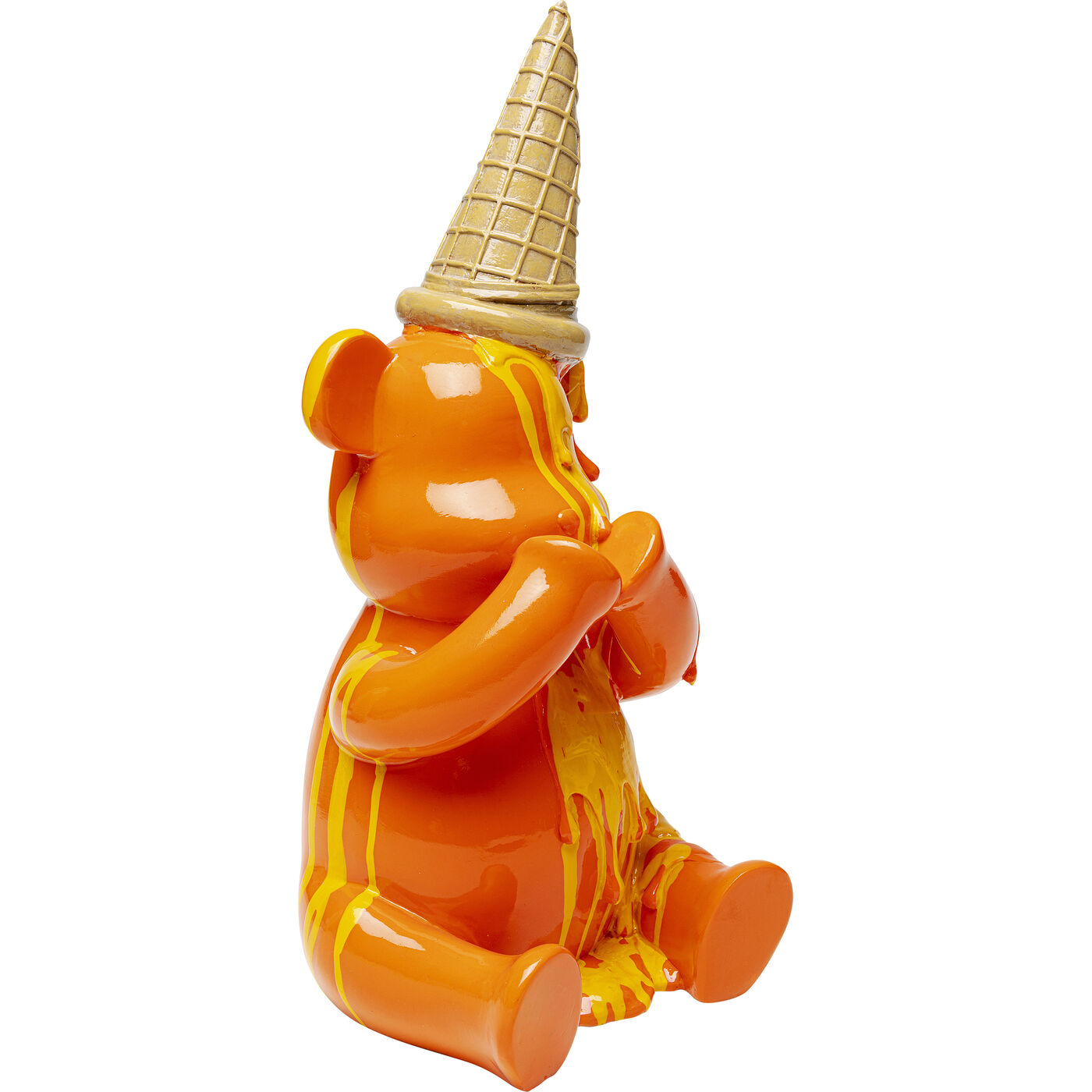 Фигура декоративная Sitting Gelato Bear «Сидячий мишка с мороженым» 37 см, Оранжевый от KARE Design