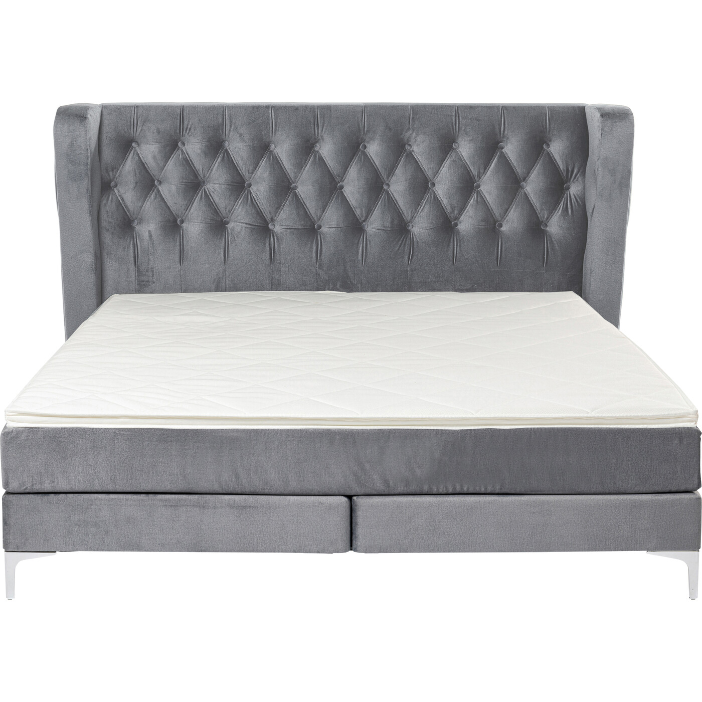 Кровать Boxspring с пружинным матрасом Benito Moon Grey 180x200 см от KARE Design