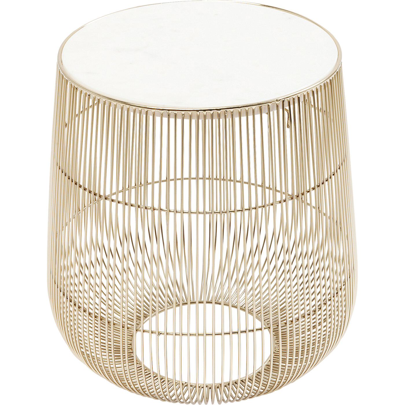 Стол приставной Beam White Marble Brass Ø32 см от KARE Design