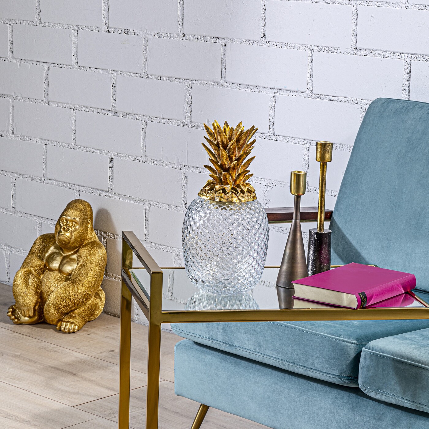 Банка декоративная Pineapple Visible «Ананас прозрачный» от KARE Design