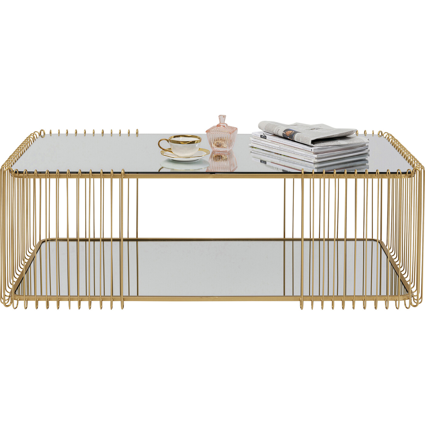 Стол кофейный Wire Double Brass 120x60 см от KARE Design