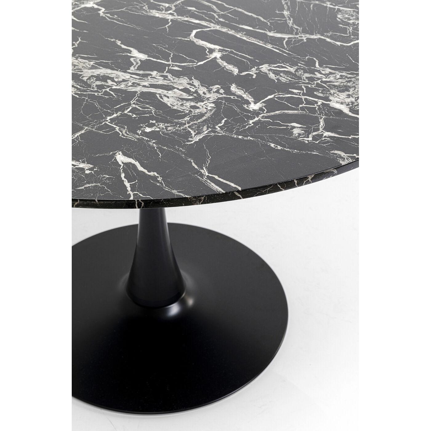 Стол Schickeria Marbleprint Black Ø110 см от KARE Design