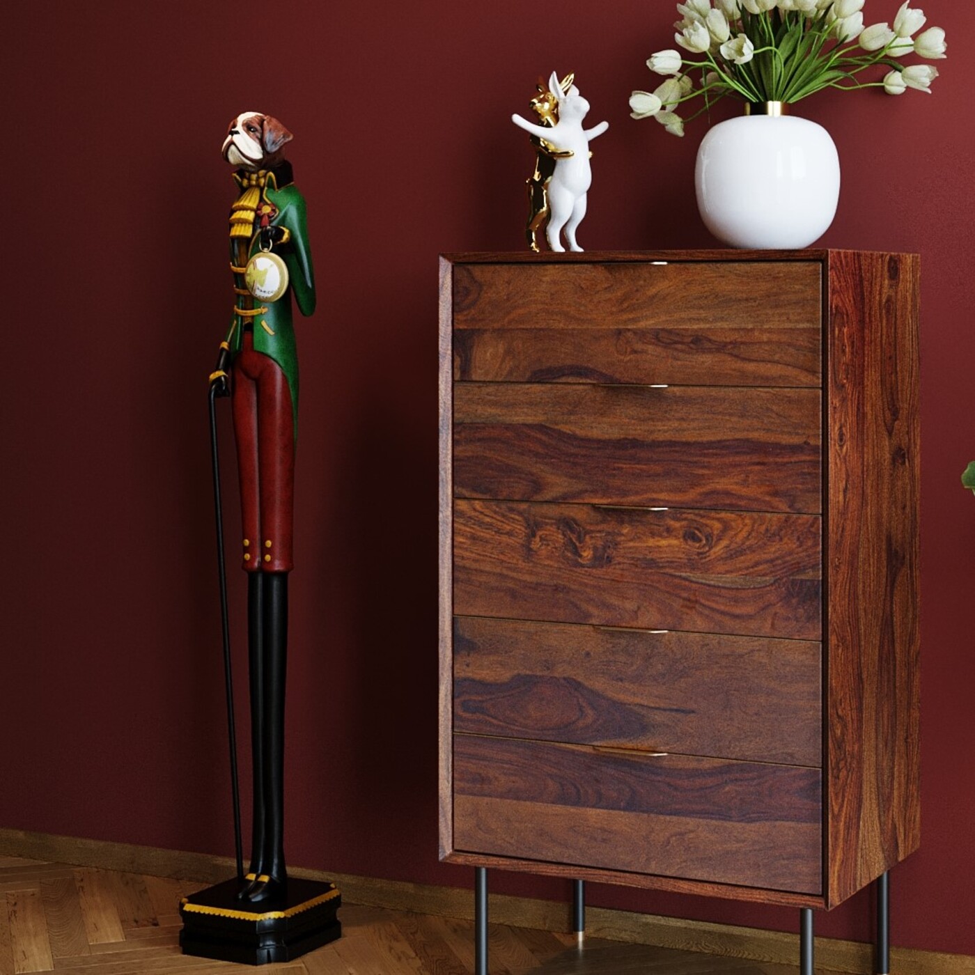 Часы напольные Gentleman Dog «Пёс-джентльмен» 138 см от KARE Design