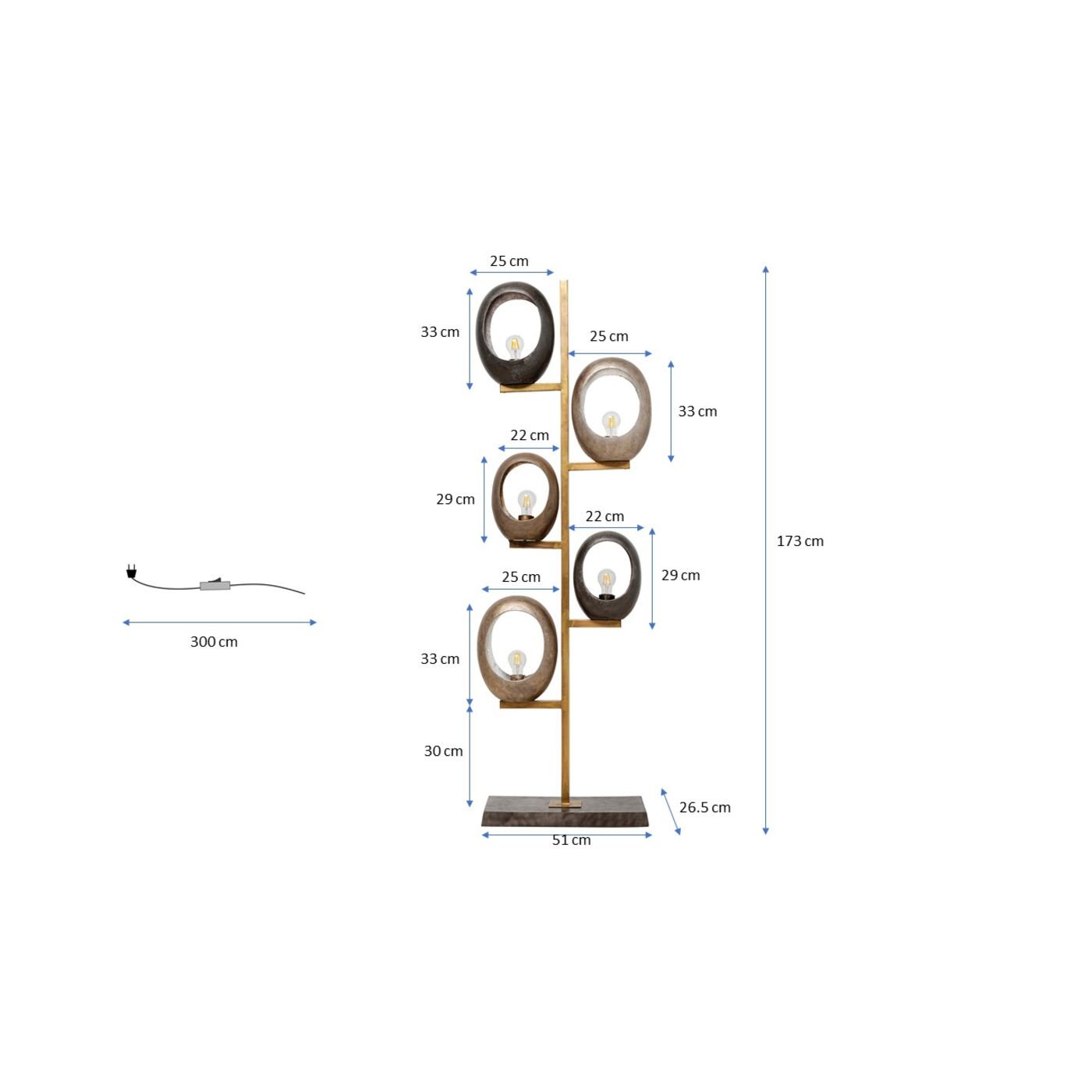 Светильник напольный Five Loops 173 см от KARE Design