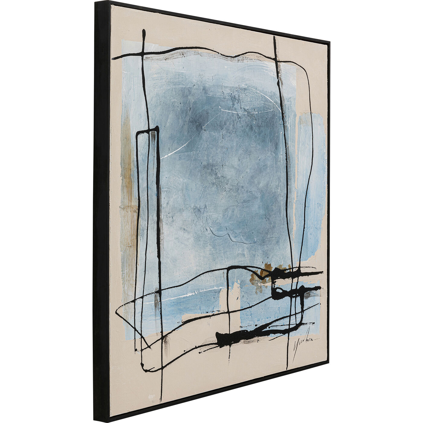 Картина в раме Dust Blue «Абстракция» 100x100 см, Синий