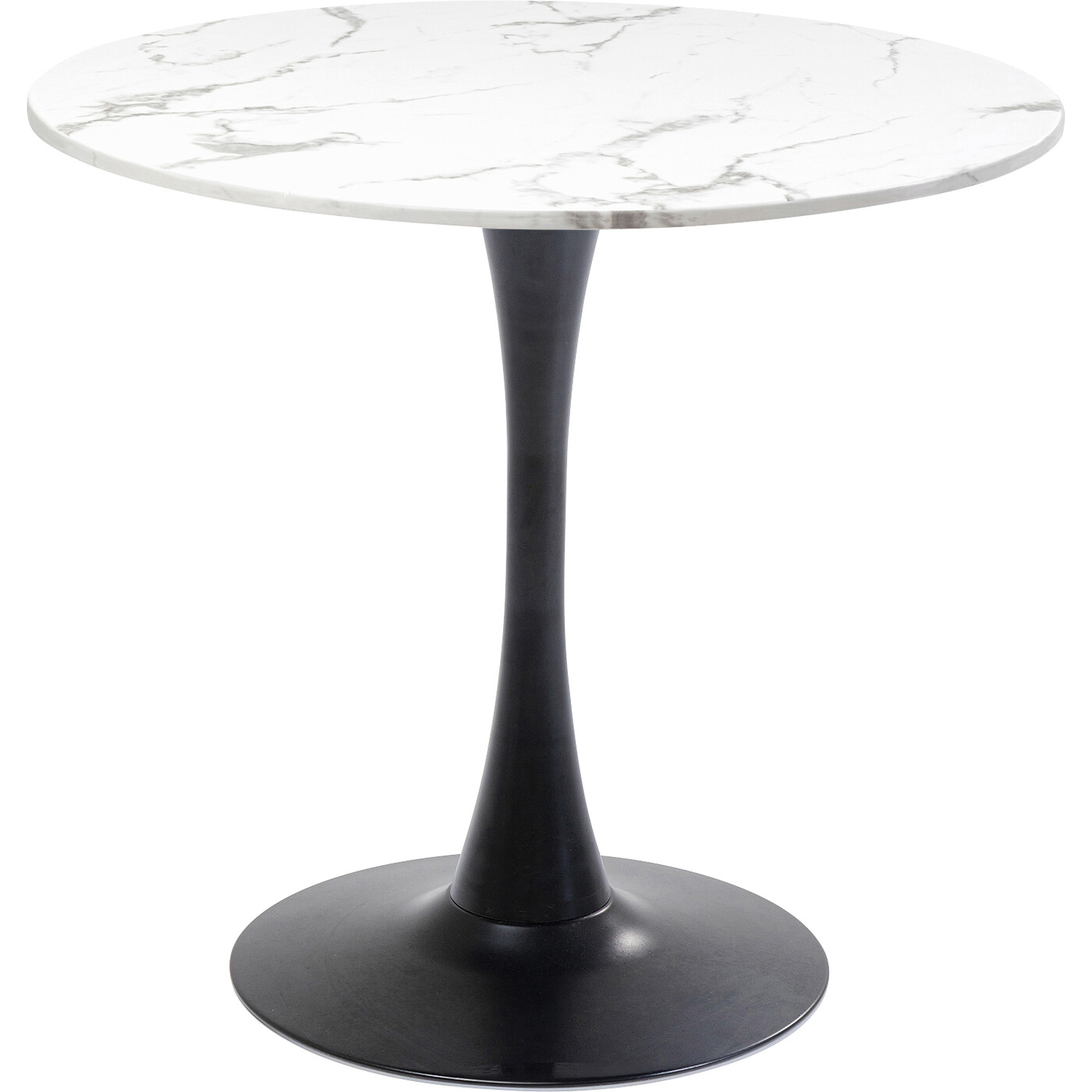 Стол Schickeria Marbleprint White Black Ø80 см от KARE Design