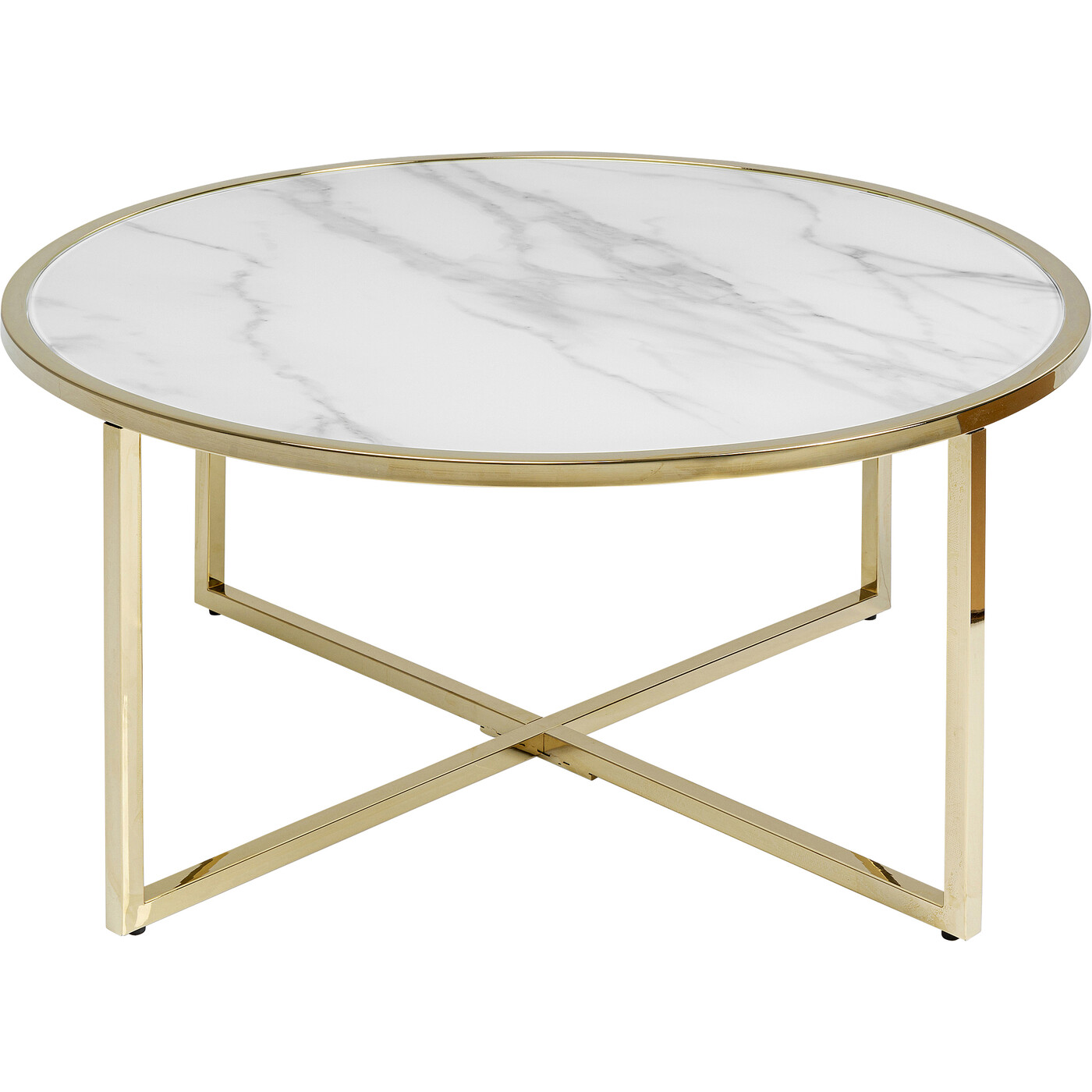 Стол кофейный West Beach Brass Ø80 см от KARE Design