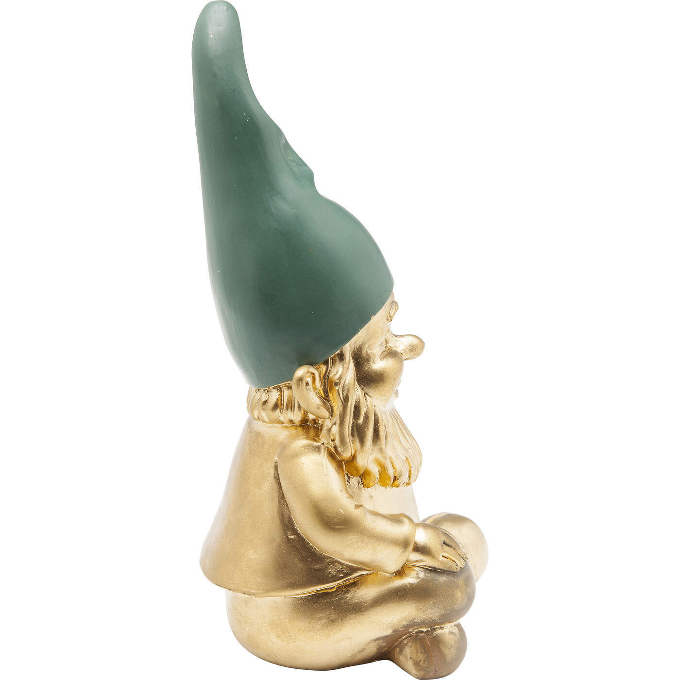 Фигура декоративная Zwerg Sitting Gold Green «Сидячий золото-зелёный гном» 19 см от KARE Design