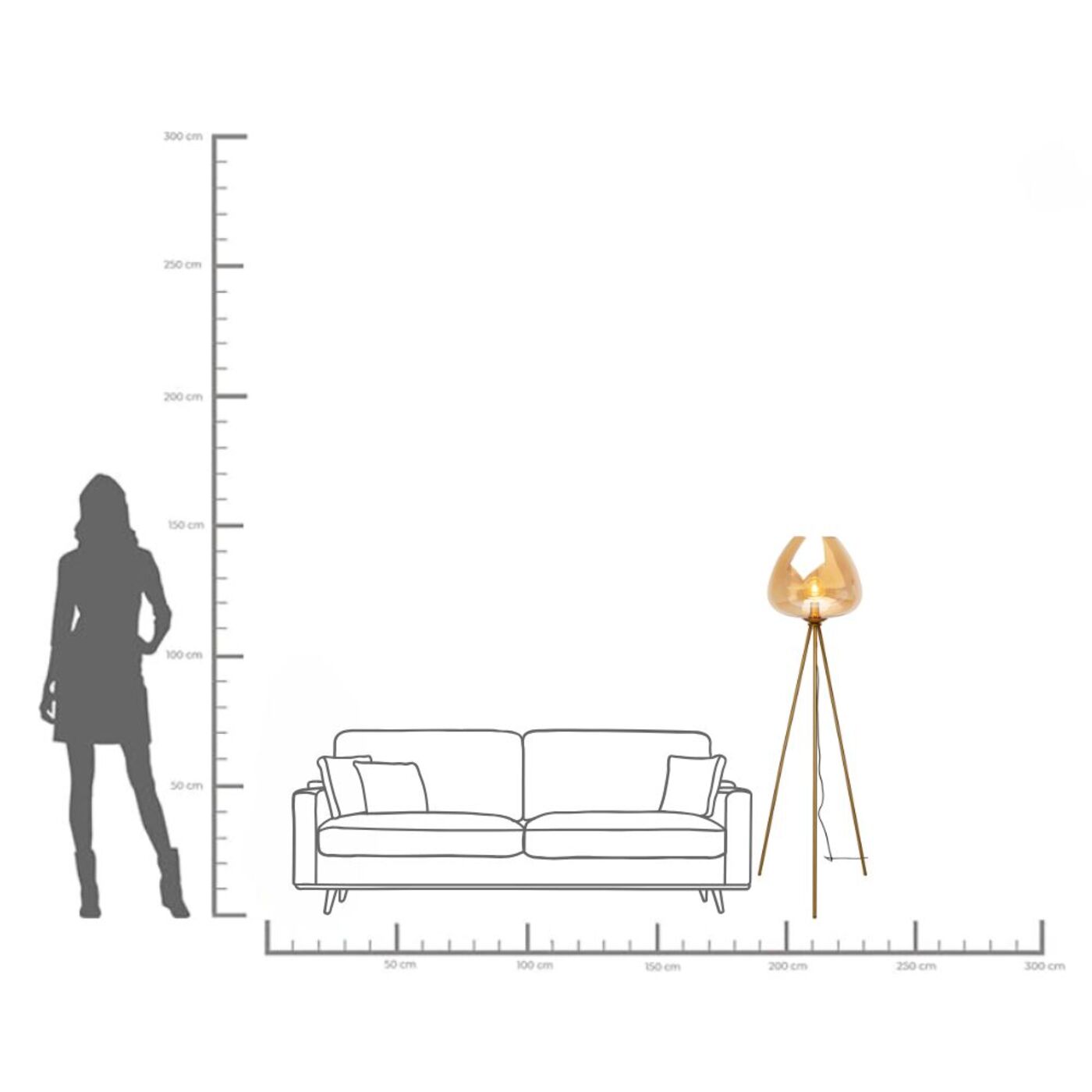 Светильник напольный Sphere Amber 146cm от KARE Design