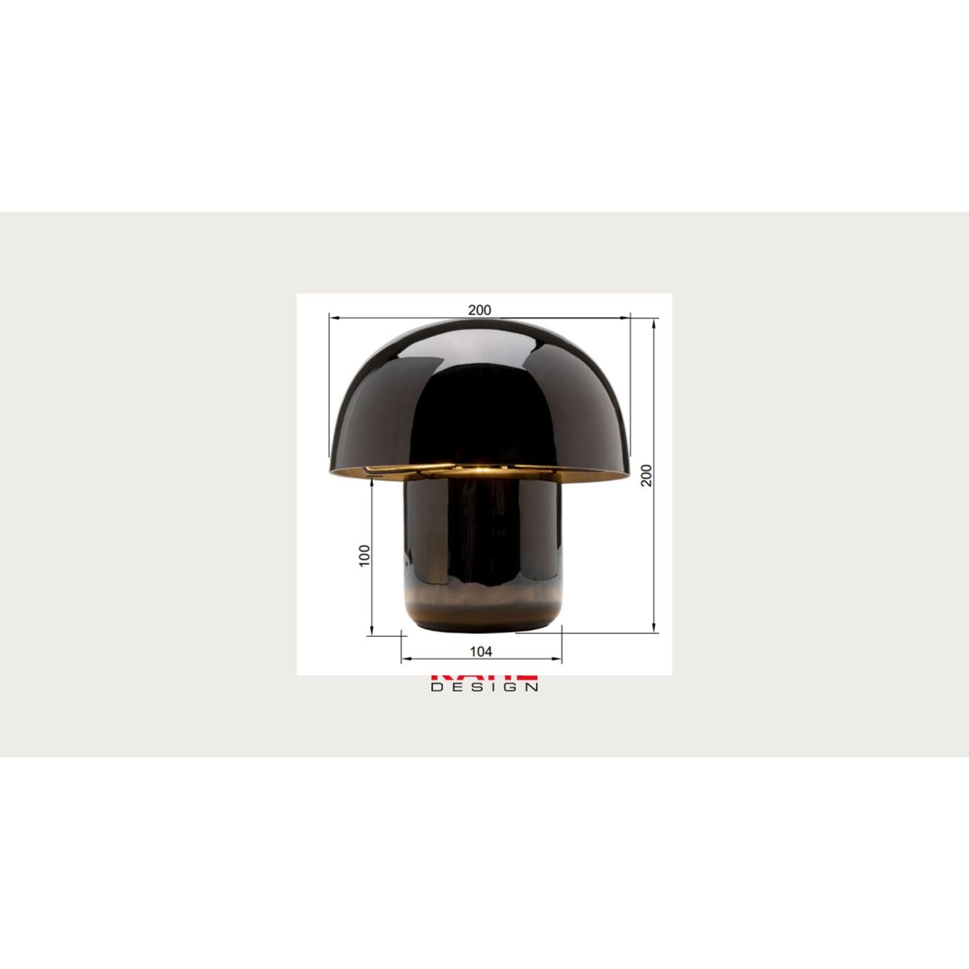 Светильник настольный Mushroom Black 20cm от KARE Design
