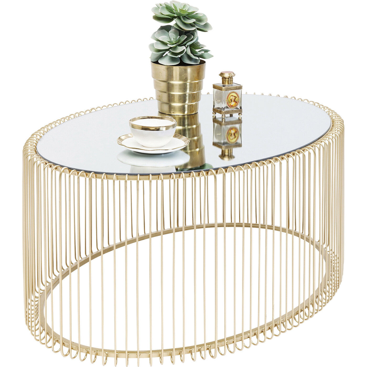 Стол кофейный Wire Uno Brass 60x90 см от KARE Design
