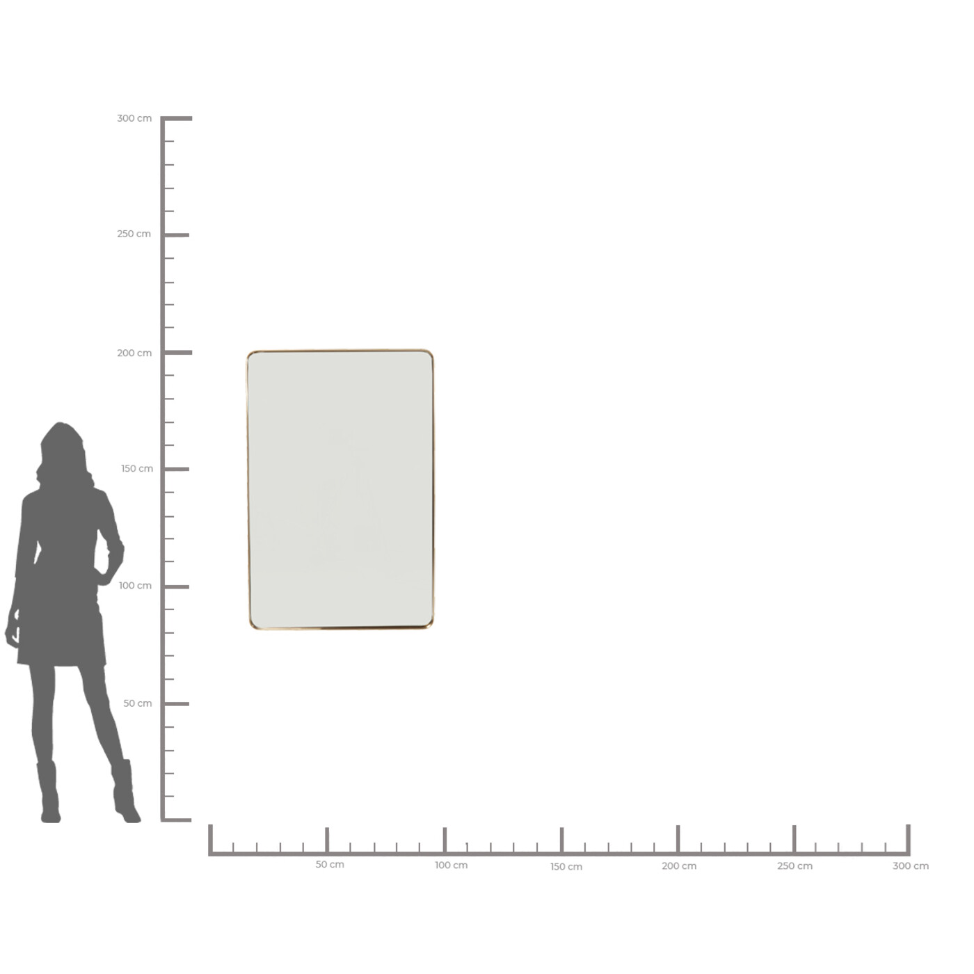 Зеркало Curve Rectangular Brass 120x80 см от KARE Design