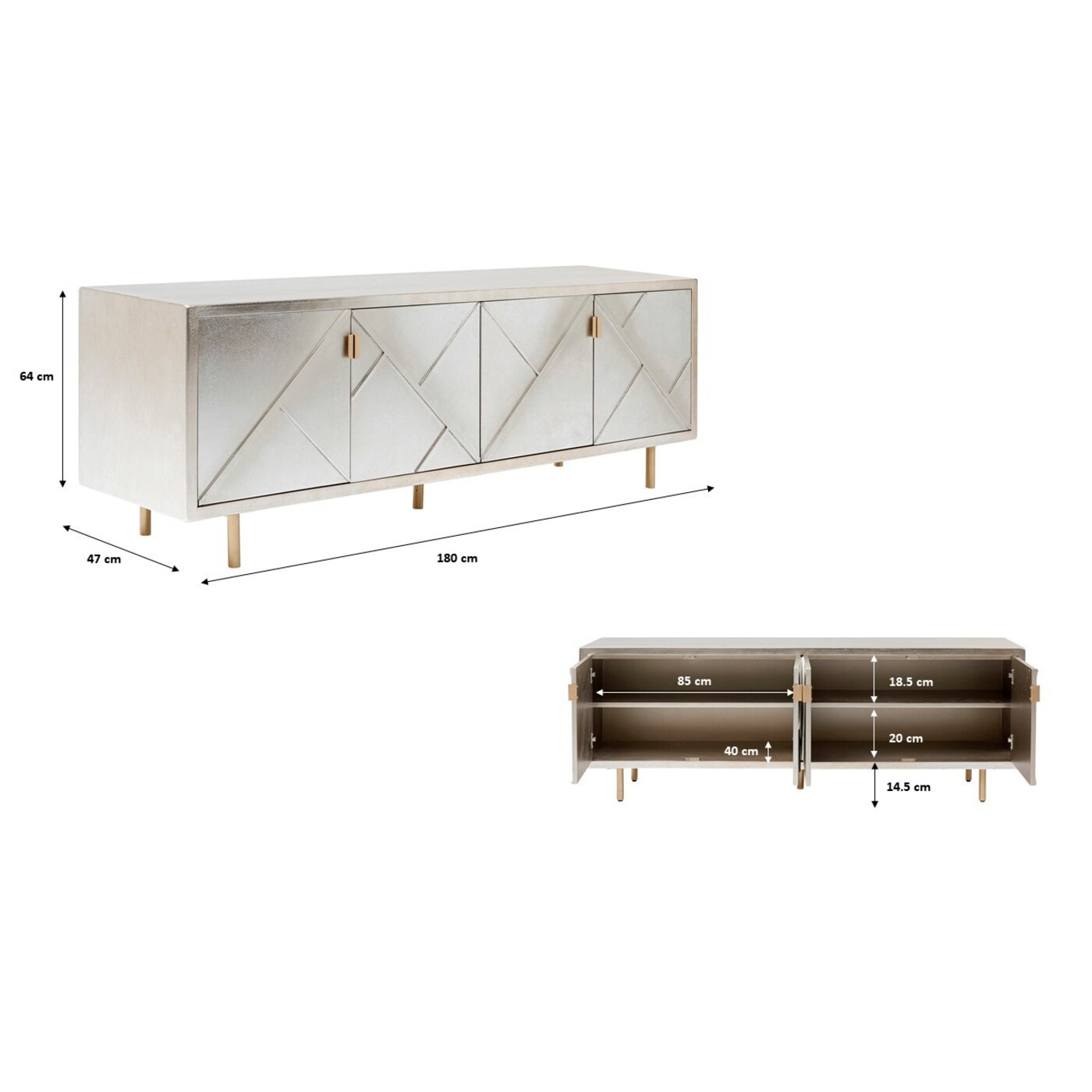 Комод Venice Triangle 180 см от KARE Design
