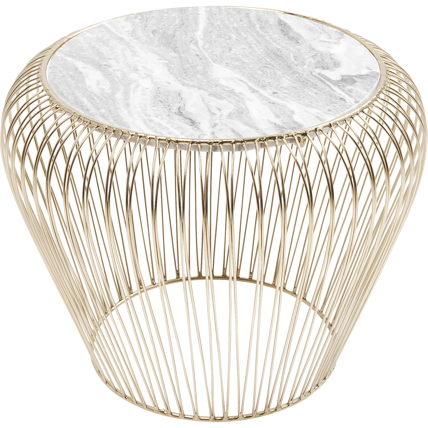 Стол приставной Beam Grey Marble Brass Ø43 см от KARE Design