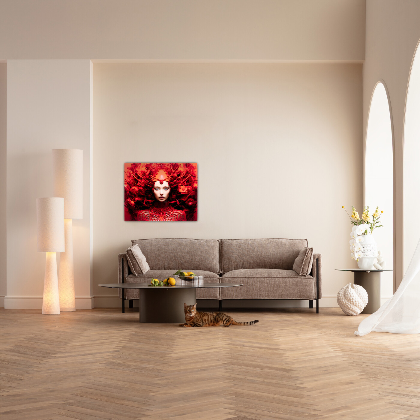 Картина стеклянная Red All Over «Красная абстракция» 50x40 см от KARE Design
