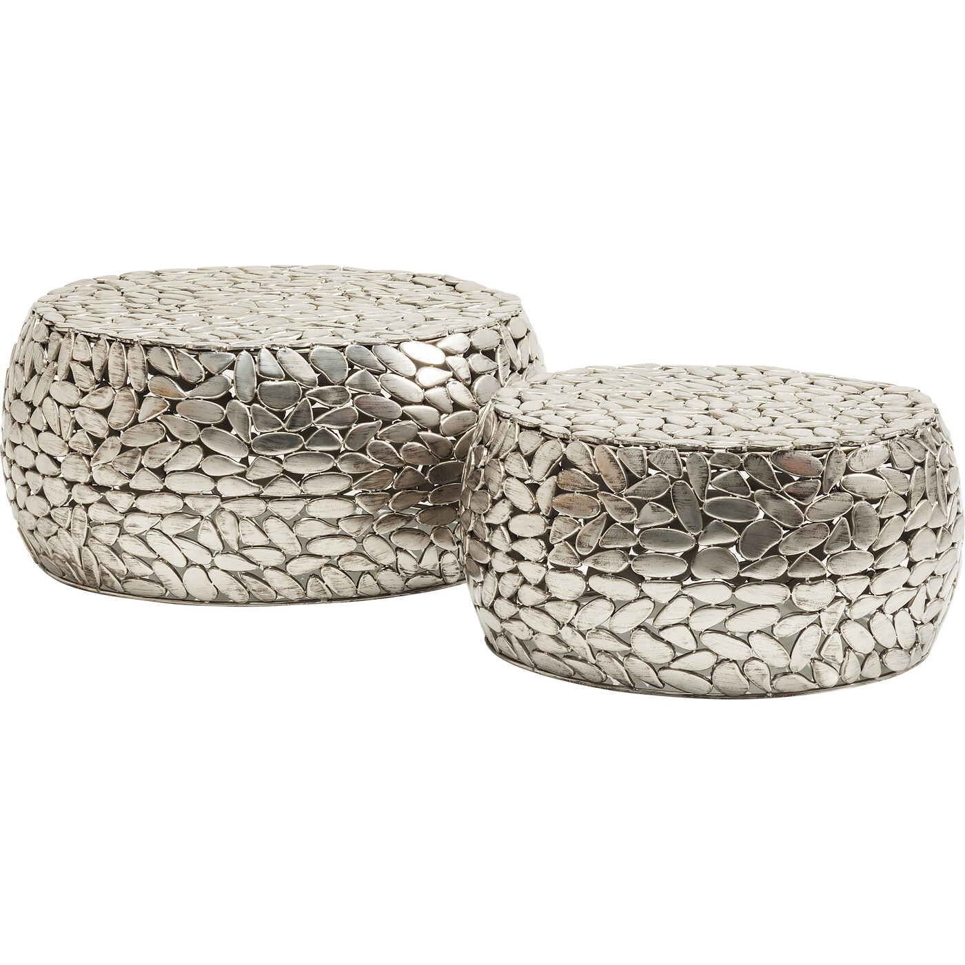 Стол кофейный Pebbles Deluxe Silver (2 шт) от KARE Design