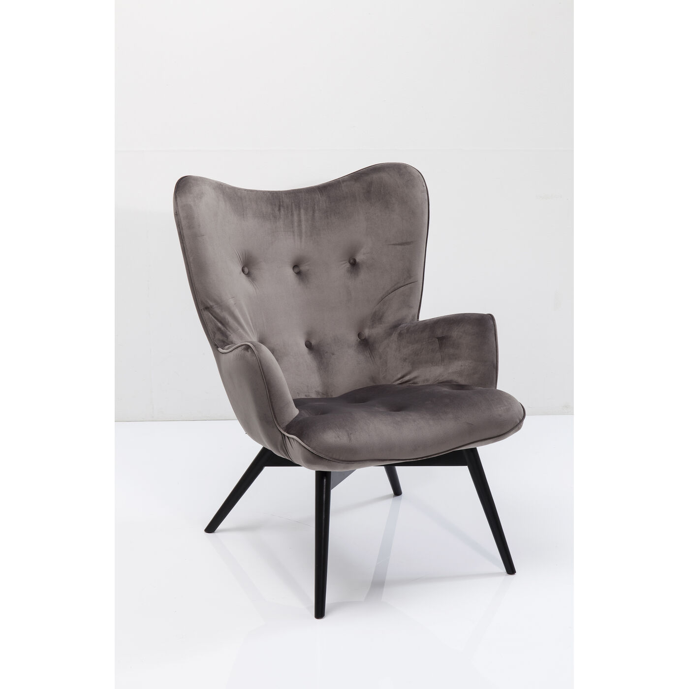 Кресло Black Vicky Velvet Grey от KARE Design