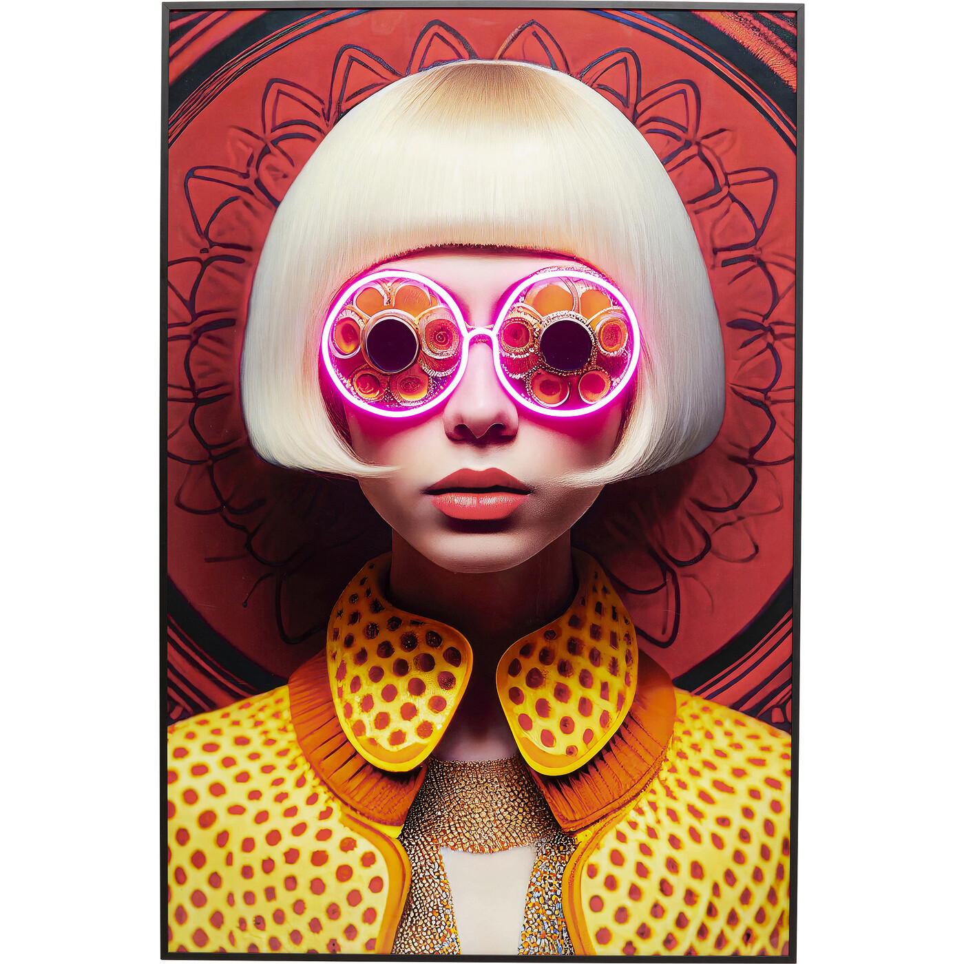 Картина в раме LED Fancy Blonde Lady «Блондинка» 75x55 см от KARE Design
