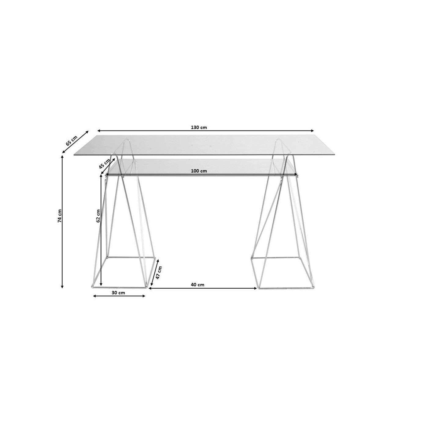 Стол Polar Brass matt 31x49 см (2 шт) от KARE Design