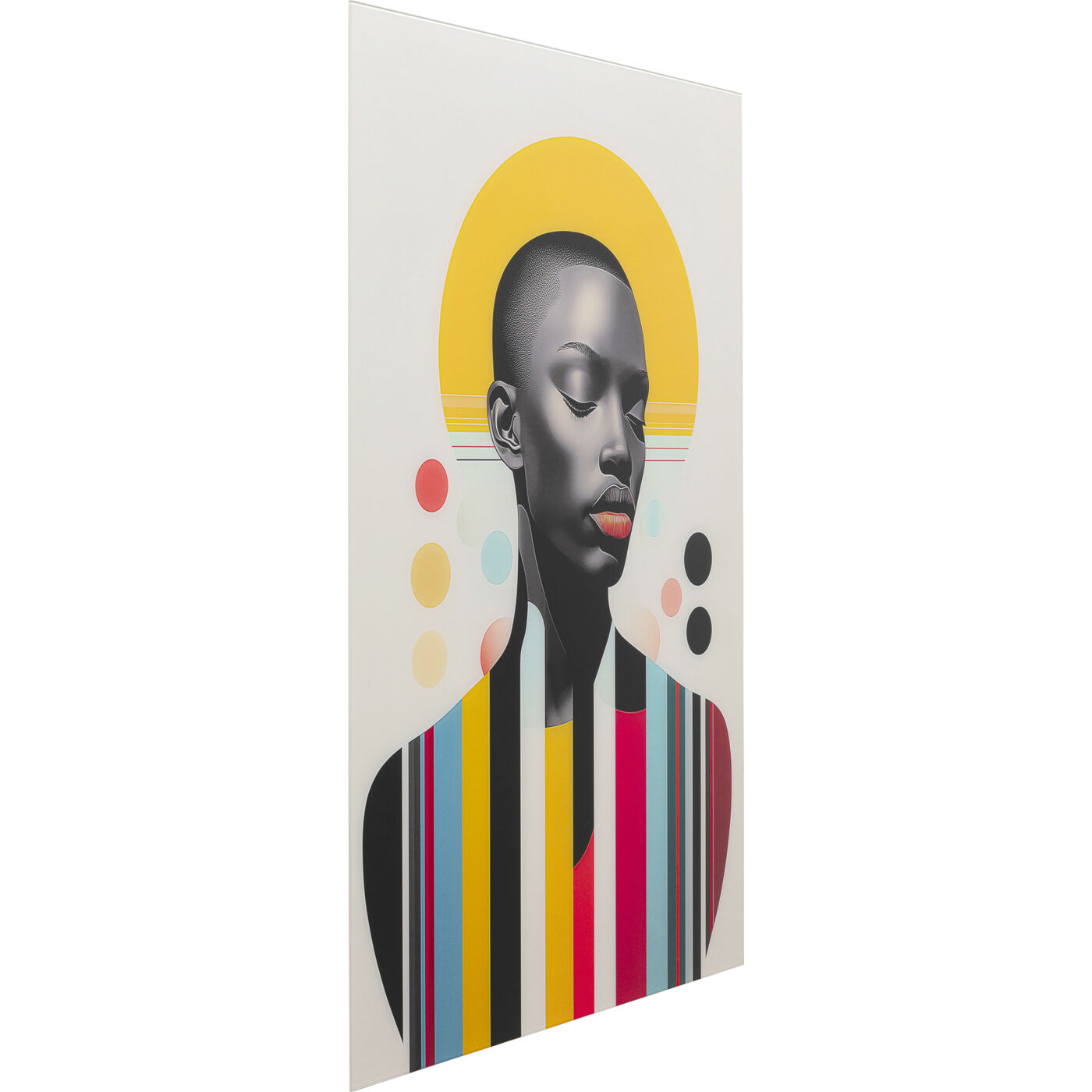 Картина стеклянная Muse Retro Lady Yellow «Ретро-дама» 80x120 см