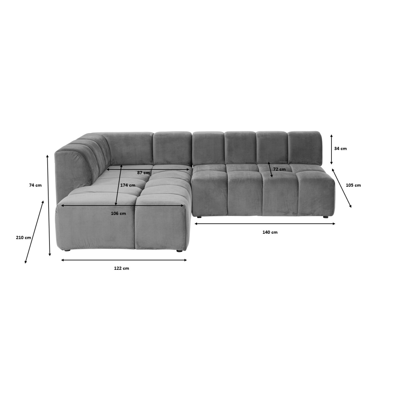 Диван угловой левосторонний Belami Velvet Dark Green Left 265 см от KARE Design