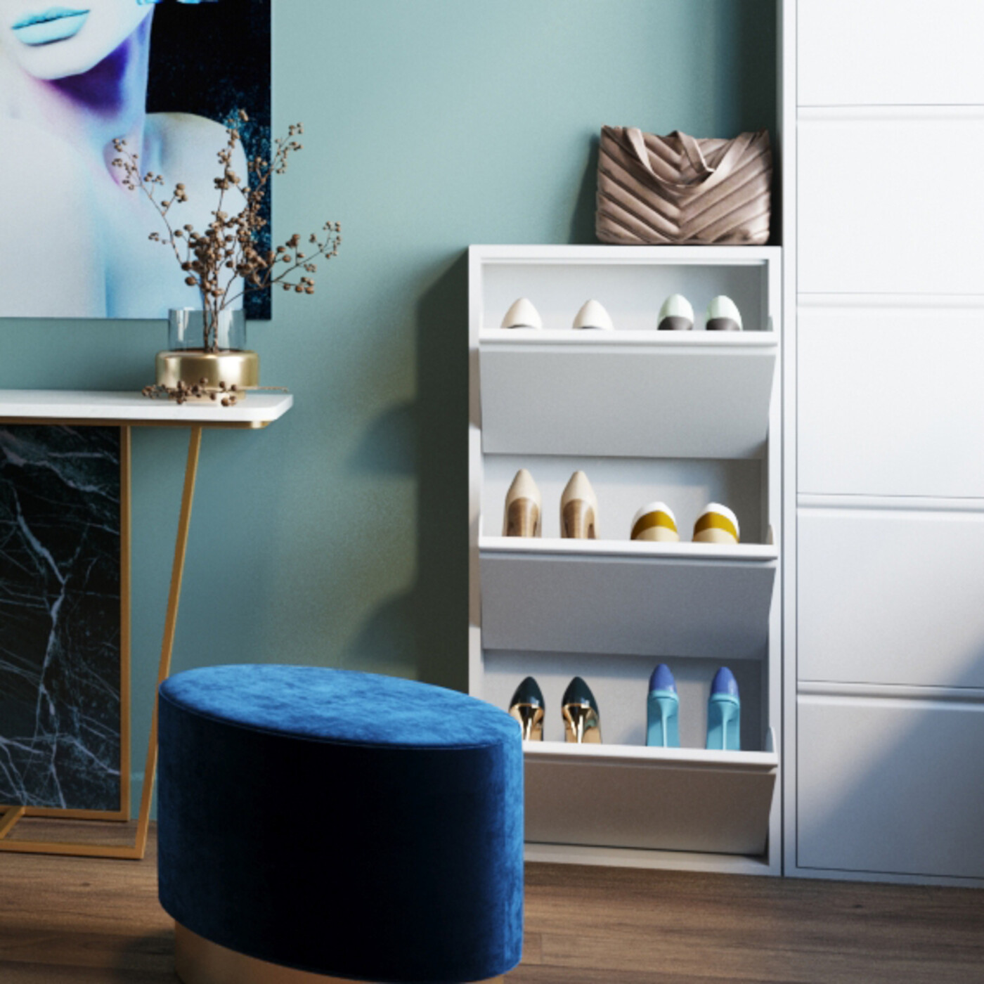 Полка для обуви Caruso 3 white (MO) от KARE Design
