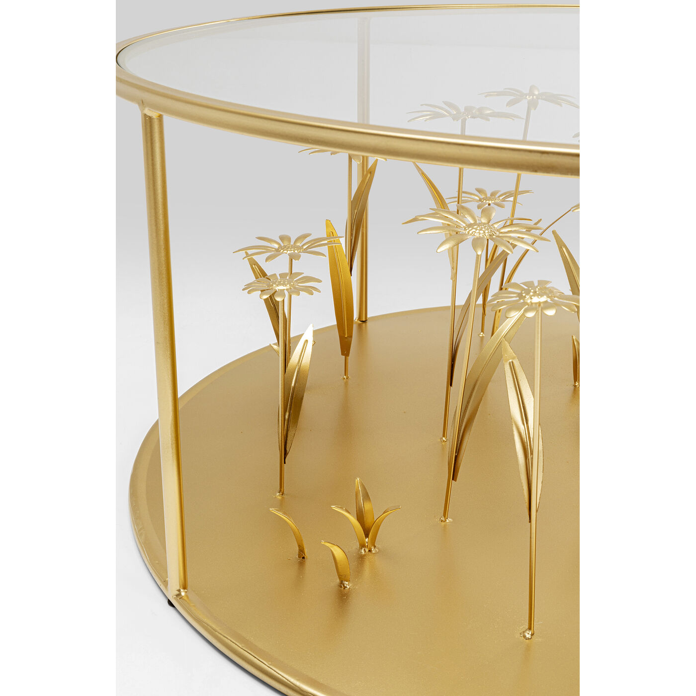 Стол кофейный Flower Meadow Gold Ø80 см от KARE Design