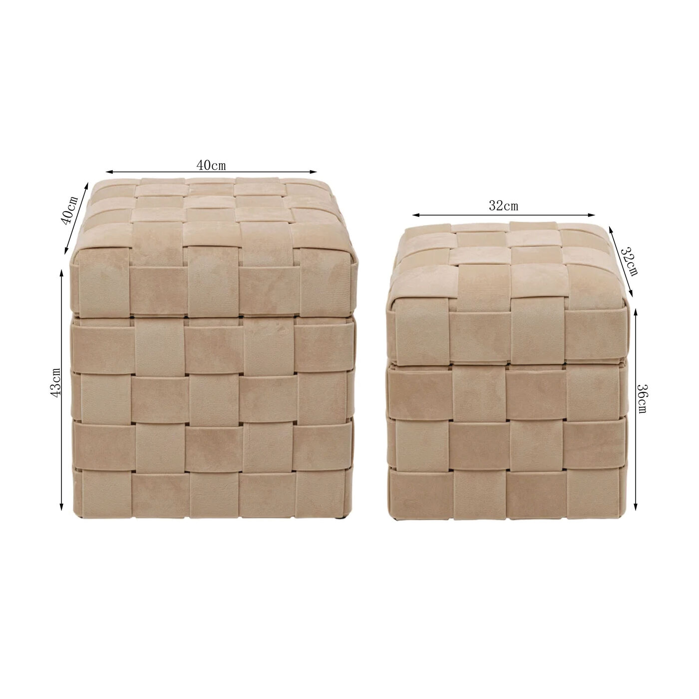 Пуф Weave Beige (2/Set)