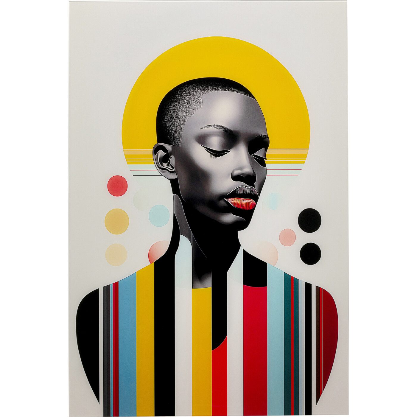 Картина стеклянная Muse Retro Lady Yellow «Ретро-дама» 80x120 см от KARE Design