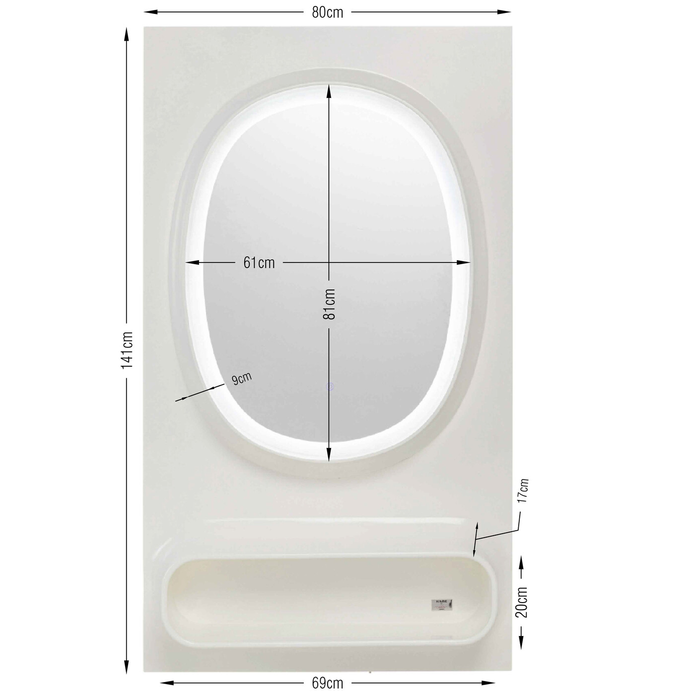 Зеркало настенное  KARE x Karim Rashid Aero LED White 80x141 см от KARE Design