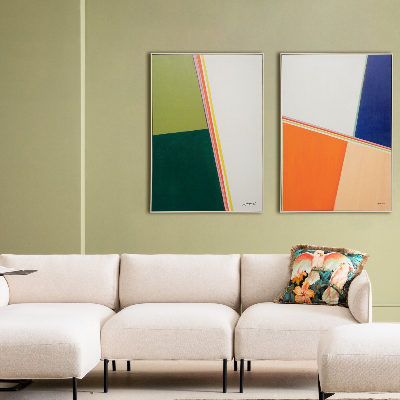 Картина в раме Abstract Shapes Khaki 73x103 см от KARE Design
