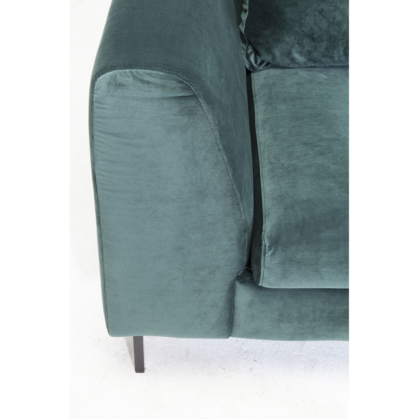 Диван угловой левосторонний Gianni Velvet Dark Green Left Black от KARE Design