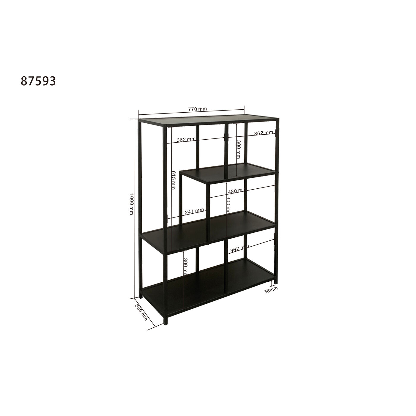 Стеллаж Loftie Black 77x100 см от KARE Design