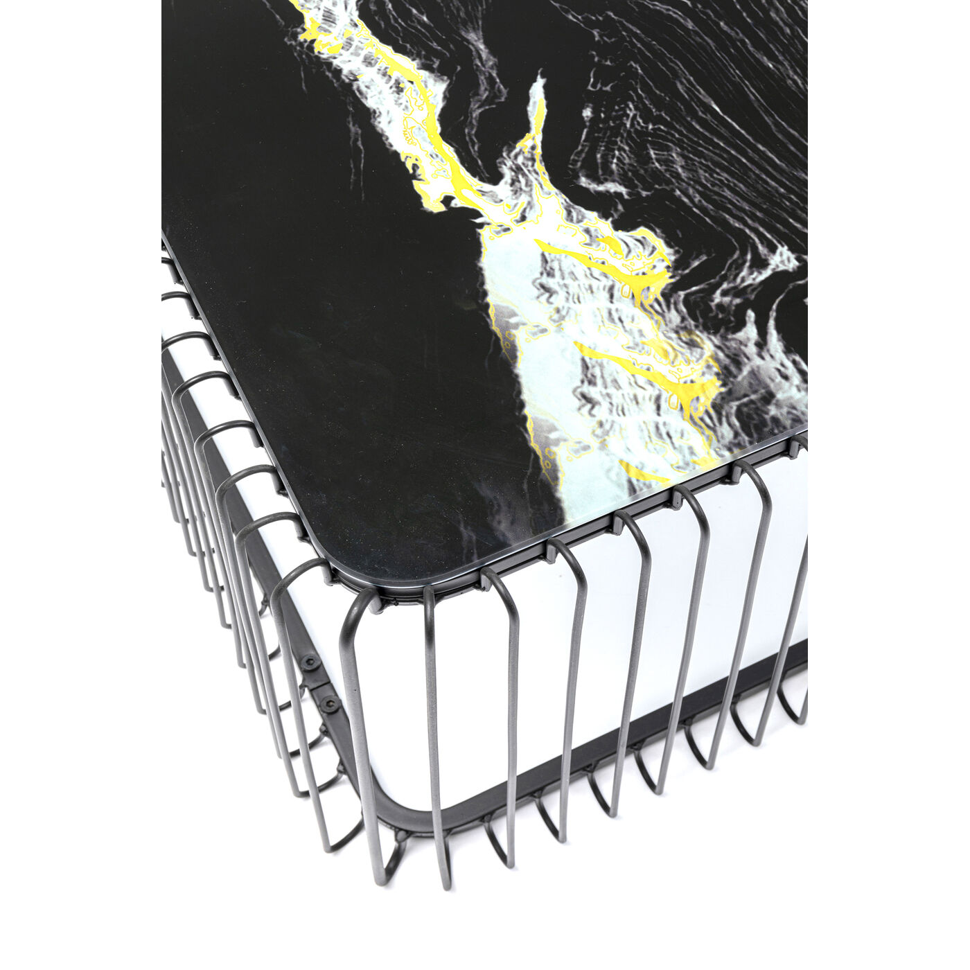 Стол кофейный Wire Glass Marble Black 145x75 см от KARE Design