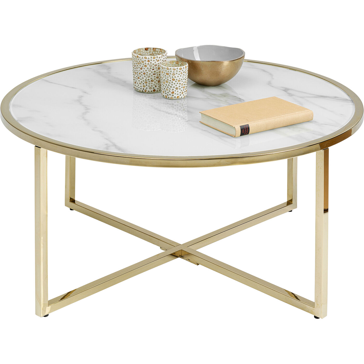 Стол кофейный West Beach Brass Ø80 см от KARE Design