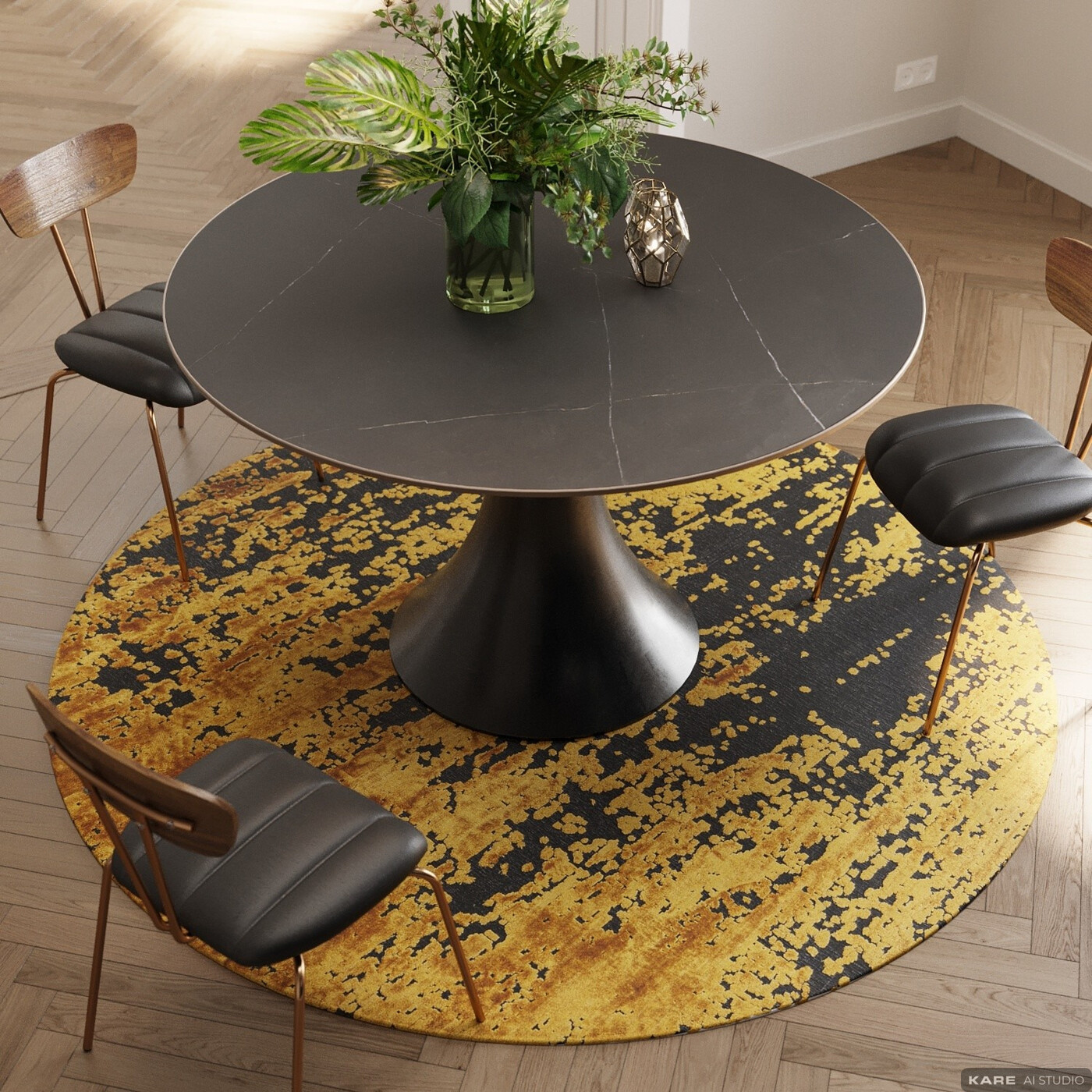 Ковер Silja Yellow Ø200 см от KARE Design