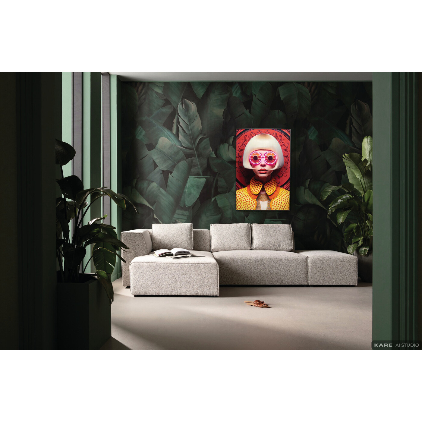 Картина в раме LED Fancy Blonde Lady «Блондинка» 75x55 см от KARE Design