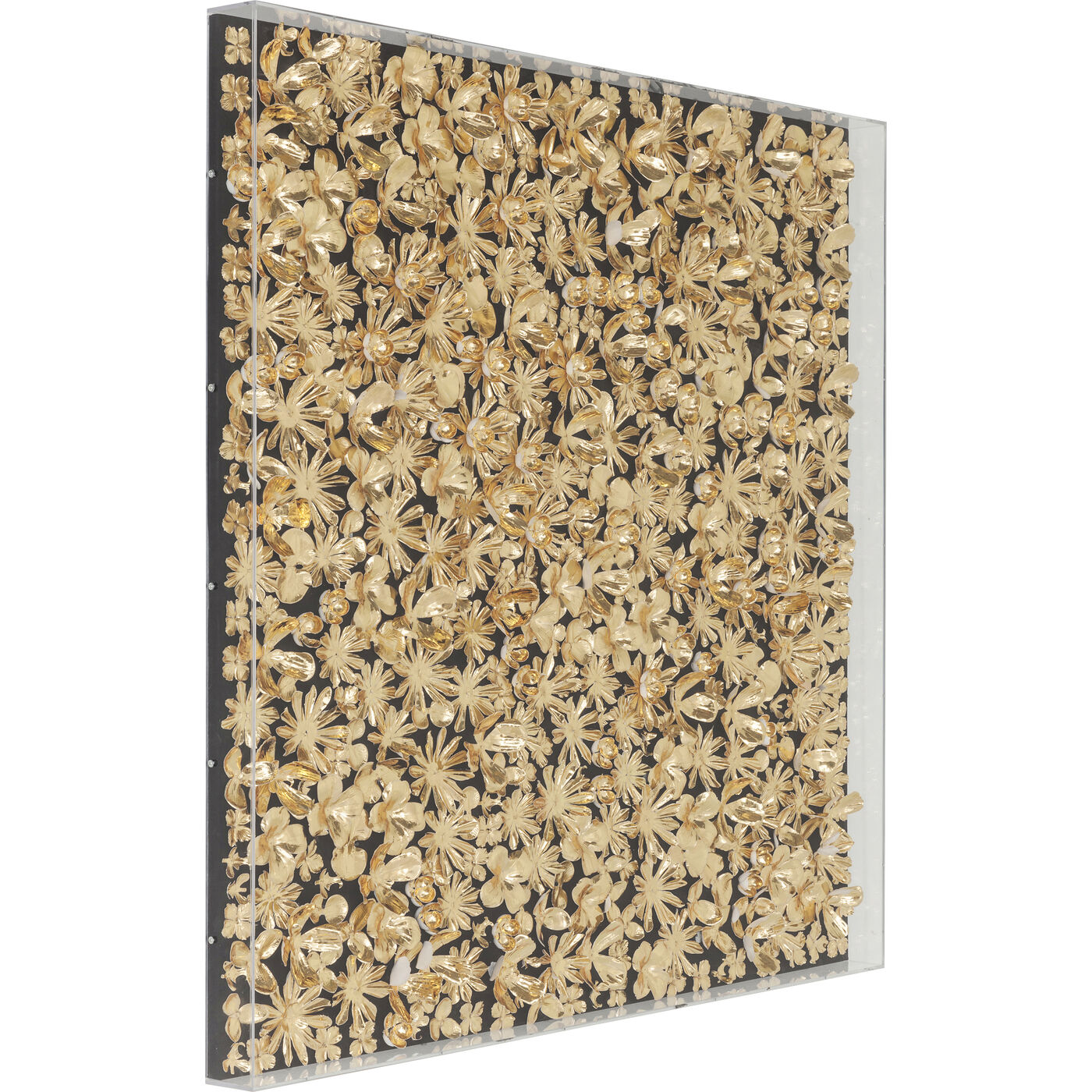 Панно настенное Gold Flower «Золотые цветы» 120x120 см