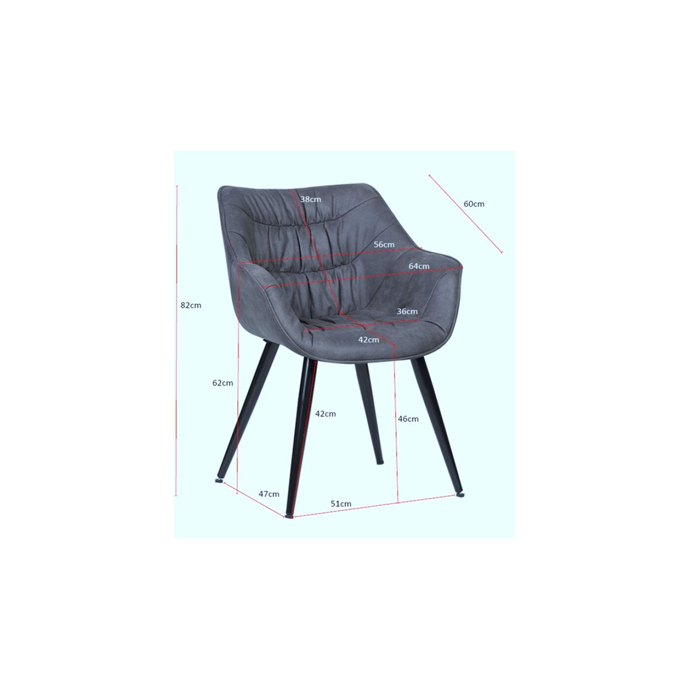 Стул с подлокотниками Thelma Melange Grey от KARE Design