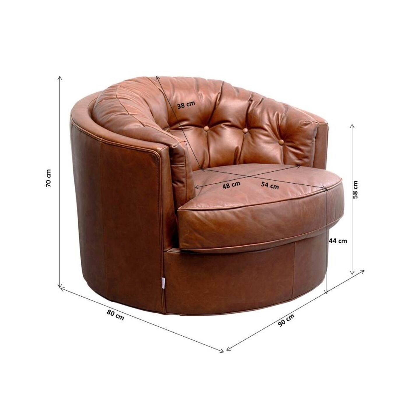 Кресло вращающееся Music Hall Brown от KARE Design