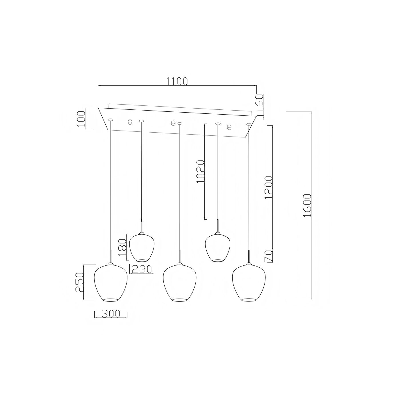 Светильник подвесной Sphere Smoke Five 160cm от KARE Design