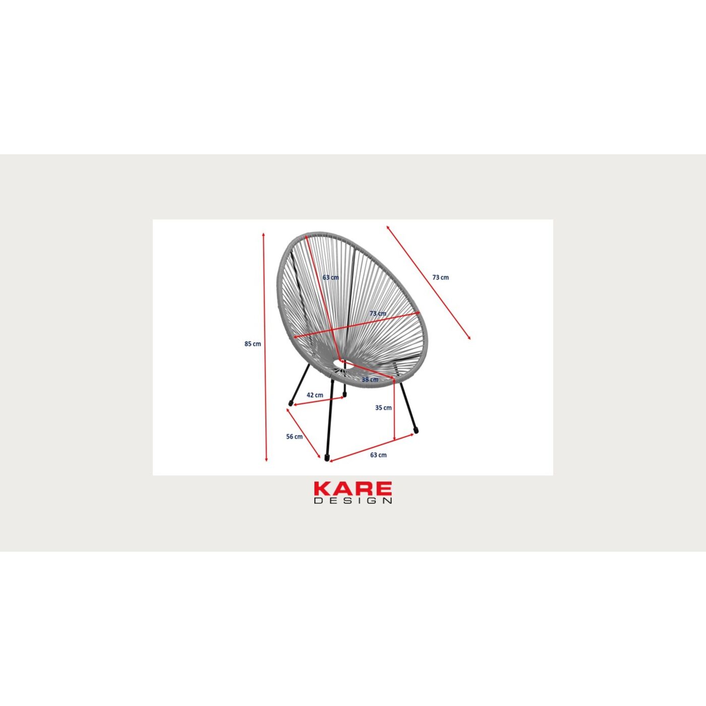 Кресло Acapulco Mono Greige 2/Set от KARE Design