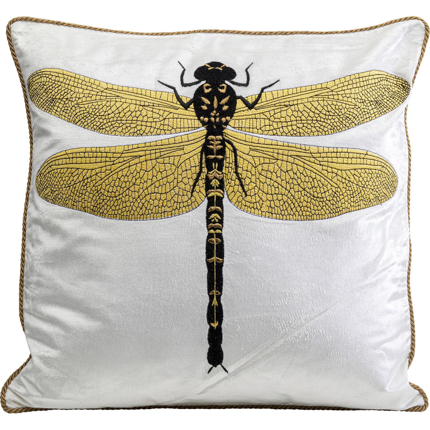 Подушка Glitter Dragonfly «Блестящая стрекоза» 40x40 см, Белый от KARE Design